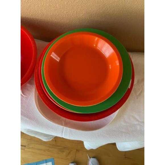 VTG MCM INGRID CHICAGO Party Ball Picnic Camping Set Retro Red Service For 6 - Picture 4 of 16